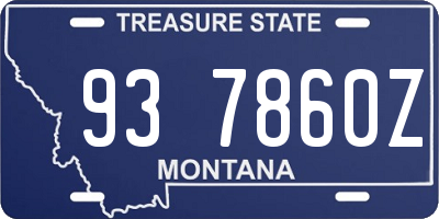 MT license plate 937860Z