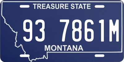 MT license plate 937861M