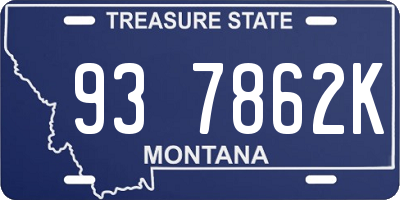 MT license plate 937862K