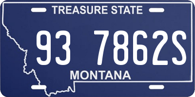 MT license plate 937862S