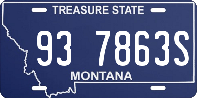 MT license plate 937863S