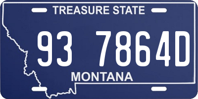 MT license plate 937864D
