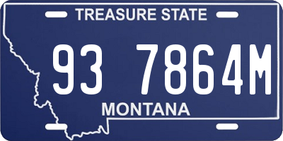 MT license plate 937864M