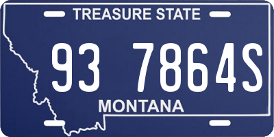MT license plate 937864S