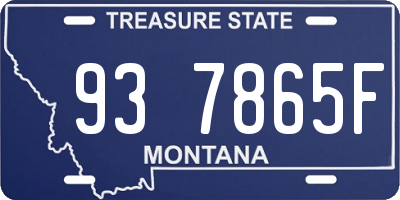 MT license plate 937865F