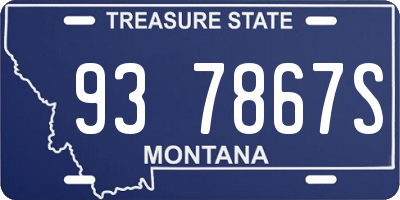 MT license plate 937867S