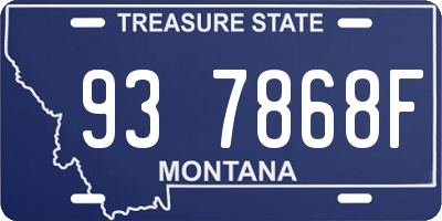 MT license plate 937868F