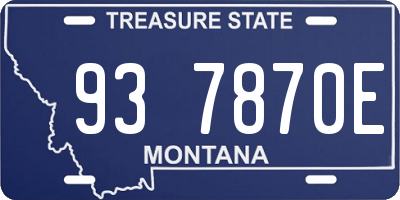 MT license plate 937870E