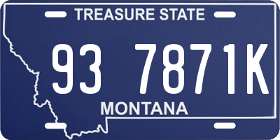 MT license plate 937871K