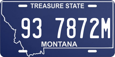 MT license plate 937872M