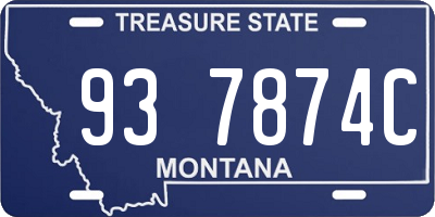 MT license plate 937874C