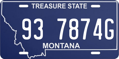 MT license plate 937874G