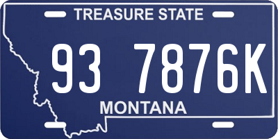 MT license plate 937876K