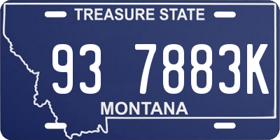 MT license plate 937883K