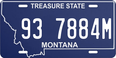 MT license plate 937884M