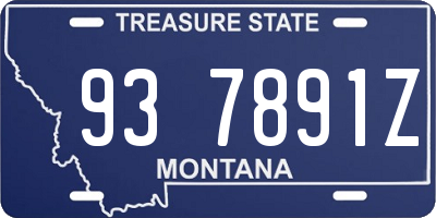 MT license plate 937891Z