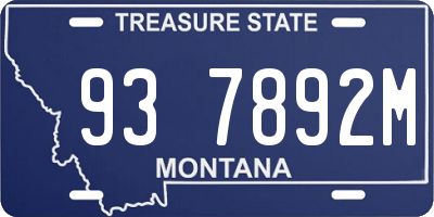 MT license plate 937892M