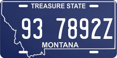 MT license plate 937892Z