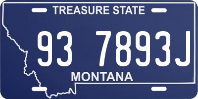MT license plate 937893J