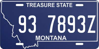 MT license plate 937893Z