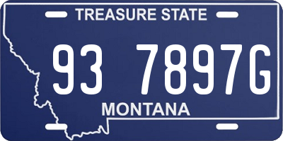 MT license plate 937897G