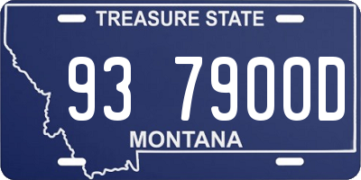 MT license plate 937900D