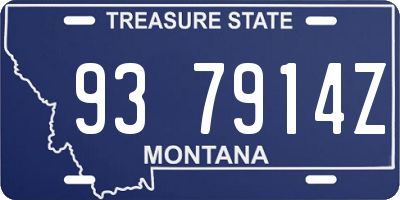 MT license plate 937914Z