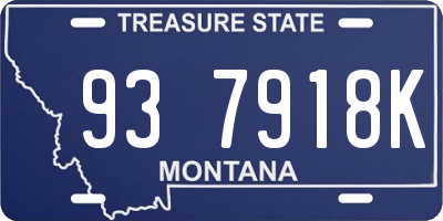 MT license plate 937918K