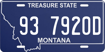 MT license plate 937920D