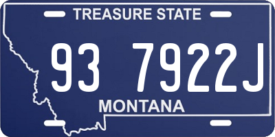 MT license plate 937922J