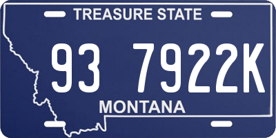 MT license plate 937922K