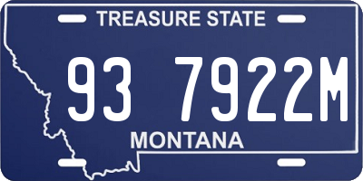 MT license plate 937922M
