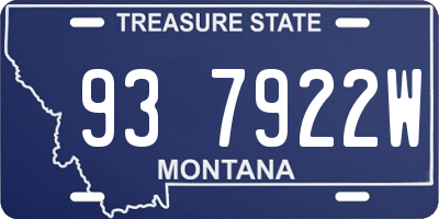MT license plate 937922W