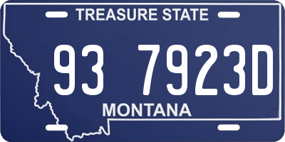 MT license plate 937923D