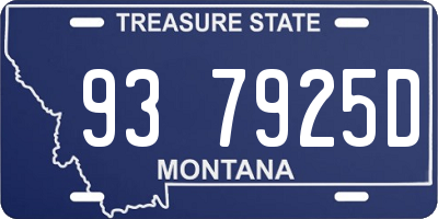 MT license plate 937925D