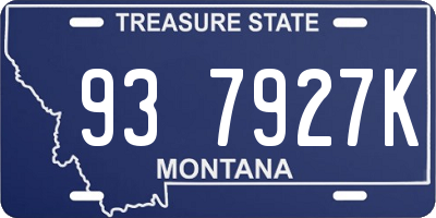 MT license plate 937927K