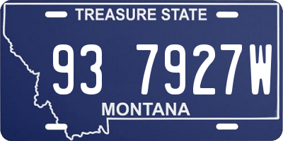 MT license plate 937927W