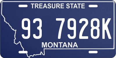 MT license plate 937928K