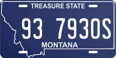 MT license plate 937930S