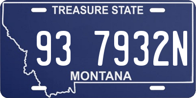 MT license plate 937932N