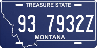 MT license plate 937932Z