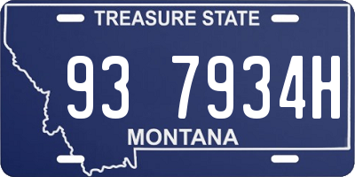 MT license plate 937934H