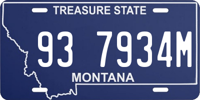 MT license plate 937934M