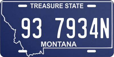 MT license plate 937934N