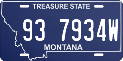 MT license plate 937934W