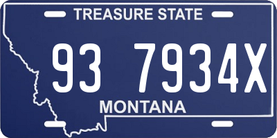 MT license plate 937934X