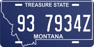 MT license plate 937934Z