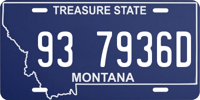 MT license plate 937936D