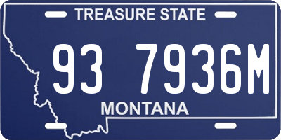 MT license plate 937936M