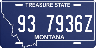 MT license plate 937936Z